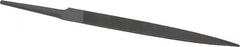 Grobet - 4" Standard Precision Swiss Pattern Half Round File - Double Cut, 15/32" Width Diam x 9/64" Thick, With Tang - Benchmark Tooling