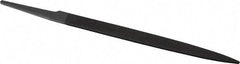 Grobet - 6" Standard Precision Swiss Pattern Half Round File - Double Cut, 19/32" Width Diam x 3/16" Thick, With Tang - Benchmark Tooling