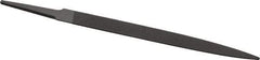 Grobet - 6" Standard Precision Swiss Pattern Half Round File - Double Cut, 19/32" Width Diam x 3/16" Thick, With Tang - Benchmark Tooling