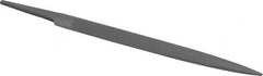 Grobet - 6" Standard Precision Swiss Pattern Half Round File - Double Cut, 19/32" Width Diam x 3/16" Thick, With Tang - Benchmark Tooling