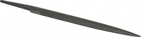 Grobet - 6" Standard Precision Swiss Pattern Half Round File - Double Cut, 19/32" Width Diam x 3/16" Thick, With Tang - Benchmark Tooling