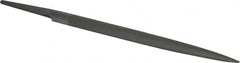 Grobet - 6" Standard Precision Swiss Pattern Half Round File - Double Cut, 19/32" Width Diam x 3/16" Thick, With Tang - Benchmark Tooling