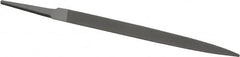 Grobet - 6" Standard Precision Swiss Pattern Half Round File - Double Cut, 19/32" Width Diam x 3/16" Thick, With Tang - Benchmark Tooling