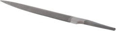 Grobet - 6" Standard Precision Swiss Pattern Half Round File - Double Cut, 19/32" Width Diam x 3/16" Thick, With Tang - Benchmark Tooling