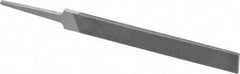 Grobet - 4" Standard Precision Swiss Pattern Hand File - Double Cut, 17/32" Width Diam x 1/8" Thick, With Tang - Benchmark Tooling