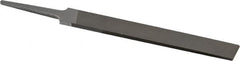 Grobet - 4" Standard Precision Swiss Pattern Hand File - Double Cut, 17/32" Width Diam x 1/8" Thick, With Tang - Benchmark Tooling