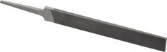 Grobet - 4" Standard Precision Swiss Pattern Hand File - Double Cut, 17/32" Width Diam x 1/8" Thick, With Tang - Benchmark Tooling