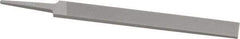 Grobet - 6" Standard Precision Swiss Pattern Hand File - Double Cut, 3/4" Width Diam x 5/32" Thick, With Tang - Benchmark Tooling