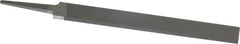 Grobet - 6" Standard Precision Swiss Pattern Hand File - Double Cut, 3/4" Width Diam x 5/32" Thick, With Tang - Benchmark Tooling