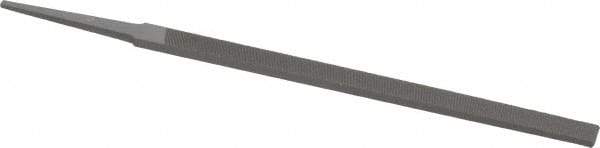 Grobet - 6" Standard Precision Swiss Pattern Narrow Pillar File - Double Cut, 3/8" Width Diam x 5/32" Thick, With Tang - Benchmark Tooling