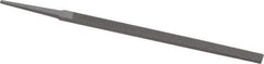 Grobet - 6" Standard Precision Swiss Pattern Narrow Pillar File - Double Cut, 3/8" Width Diam x 5/32" Thick, With Tang - Benchmark Tooling