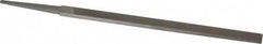 Grobet - 6" Standard Precision Swiss Pattern Narrow Pillar File - Double Cut, 3/8" Width Diam x 5/32" Thick, With Tang - Benchmark Tooling