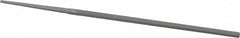 Grobet - 4" Standard Precision Swiss Pattern Narrow Pillar File - Double Cut, 5/32" Width Diam x 5/64" Thick, With Tang - Benchmark Tooling