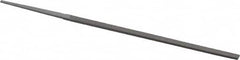 Grobet - 4" Standard Precision Swiss Pattern Narrow Pillar File - Double Cut, 5/32" Width Diam x 5/64" Thick, With Tang - Benchmark Tooling