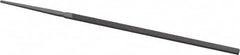 Grobet - 4" Standard Precision Swiss Pattern Narrow Pillar File - Double Cut, 5/32" Width Diam x 5/64" Thick, With Tang - Benchmark Tooling