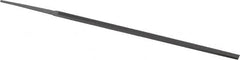 Grobet - 6" Standard Precision Swiss Pattern Narrow Pillar File - Double Cut, 13/64" Width Diam x 1/8" Thick, With Tang - Benchmark Tooling