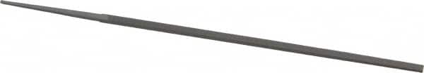 Grobet - 6" Standard Precision Swiss Pattern Narrow Pillar File - Double Cut, 13/64" Width Diam x 1/8" Thick, With Tang - Benchmark Tooling