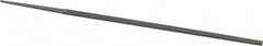 Grobet - 6" Standard Precision Swiss Pattern Narrow Pillar File - Double Cut, 13/64" Width Diam x 1/8" Thick, With Tang - Benchmark Tooling