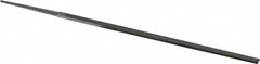 Grobet - 6" Standard Precision Swiss Pattern Narrow Pillar File - Double Cut, 13/64" Width Diam x 1/8" Thick, With Tang - Benchmark Tooling