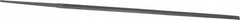 Grobet - 6" Standard Precision Swiss Pattern Narrow Pillar File - Double Cut, 13/64" Width Diam x 1/8" Thick, With Tang - Benchmark Tooling