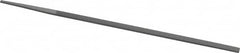 Grobet - 8" Standard Precision Swiss Pattern Narrow Pillar File - Double Cut, 9/32" Width Diam x 9/64" Thick, With Tang - Benchmark Tooling