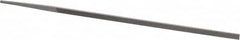 Grobet - 8" Standard Precision Swiss Pattern Narrow Pillar File - Double Cut, 9/32" Width Diam x 9/64" Thick, With Tang - Benchmark Tooling