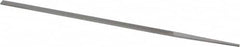 Grobet - 8" Standard Precision Swiss Pattern Narrow Pillar File - Double Cut, 9/32" Width Diam x 9/64" Thick, With Tang - Benchmark Tooling
