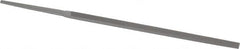 Grobet - 4" Standard Precision Swiss Pattern Narrow Pillar File - Double Cut, 3/16" Width Diam x 3/32" Thick, With Tang - Benchmark Tooling