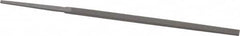 Grobet - 4" Standard Precision Swiss Pattern Narrow Pillar File - Double Cut, 3/16" Width Diam x 3/32" Thick, With Tang - Benchmark Tooling