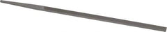 Grobet - 6" Standard Precision Swiss Pattern Narrow Pillar File - Double Cut, 1/4" Width Diam x 9/64" Thick, With Tang - Benchmark Tooling