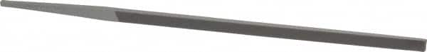 Grobet - 6" Standard Precision Swiss Pattern Narrow Pillar File - Double Cut, 5/16" Width Diam x 9/64" Thick, With Tang - Benchmark Tooling