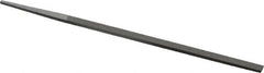 Grobet - 6" Standard Precision Swiss Pattern Narrow Pillar File - Double Cut, 1/4" Width Diam x 9/64" Thick, With Tang - Benchmark Tooling