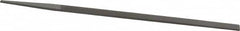 Grobet - 8" Standard Precision Swiss Pattern Narrow Pillar File - Double Cut, 11/32" Width Diam x 11/64" Thick, With Tang - Benchmark Tooling