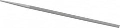 Grobet - 8" Standard Precision Swiss Pattern Narrow Pillar File - Double Cut, 11/32" Width Diam x 11/64" Thick, With Tang - Benchmark Tooling