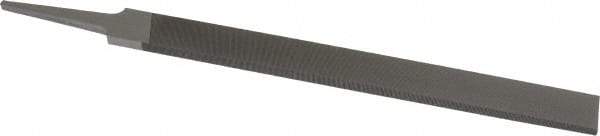 Grobet - 10" Standard Precision Swiss Pattern Hand File - Double Cut, 1" Width Diam x 1/4" Thick, With Tang - Benchmark Tooling