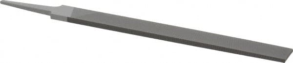 Grobet - 10" Standard Precision Swiss Pattern Hand File - Double Cut, 1" Width Diam x 1/4" Thick, With Tang - Benchmark Tooling