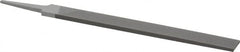 Grobet - 10" Standard Precision Swiss Pattern Hand File - Double Cut, 1" Width Diam x 1/4" Thick, With Tang - Benchmark Tooling