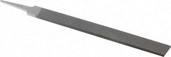 Grobet - 10" Standard Precision Swiss Pattern Hand File - Double Cut, 1" Width Diam x 1/4" Thick, With Tang - Benchmark Tooling