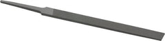 Grobet - 4" Standard Precision Swiss Pattern Regular Pillar File - Double Cut, 3/8" Width Diam x 1/8" Thick, With Tang - Benchmark Tooling