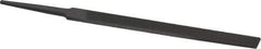 Grobet - 4" Standard Precision Swiss Pattern Regular Pillar File - Double Cut, 3/8" Width Diam x 1/8" Thick, With Tang - Benchmark Tooling