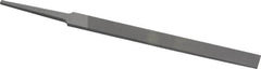 Grobet - 4" Standard Precision Swiss Pattern Regular Pillar File - Double Cut, 3/8" Width Diam x 1/8" Thick, With Tang - Benchmark Tooling