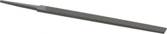 Grobet - 6" Standard Precision Swiss Pattern Regular Pillar File - Double Cut, 1/2" Width Diam x 11/64" Thick, With Tang - Benchmark Tooling