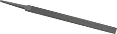 Grobet - 6" Standard Precision Swiss Pattern Regular Pillar File - Double Cut, 1/2" Width Diam x 11/64" Thick, With Tang - Benchmark Tooling