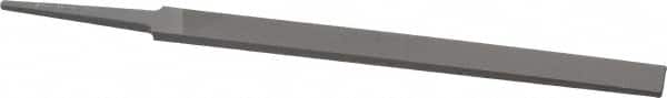 Grobet - 6" Standard Precision Swiss Pattern Regular Pillar File - Double Cut, 1/2" Width Diam x 11/64" Thick, With Tang - Benchmark Tooling