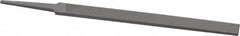 Grobet - 6" Standard Precision Swiss Pattern Regular Pillar File - Double Cut, 1/2" Width Diam x 11/64" Thick, With Tang - Benchmark Tooling