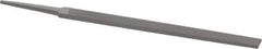 Grobet - 6" Standard Precision Swiss Pattern Regular Pillar File - Double Cut, 1/2" Width Diam x 11/64" Thick, With Tang - Benchmark Tooling