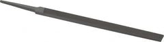 Grobet - 6" Standard Precision Swiss Pattern Regular Pillar File - Double Cut, 1/2" Width Diam x 11/64" Thick, With Tang - Benchmark Tooling