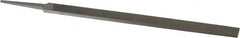 Grobet - 10" Standard Precision Swiss Pattern Regular Pillar File - Double Cut, 23/32" Width Diam x 15/64" Thick, With Tang - Benchmark Tooling