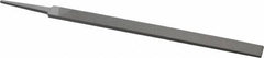 Grobet - 10" Standard Precision Swiss Pattern Regular Pillar File - Double Cut, 23/32" Width Diam x 15/64" Thick, With Tang - Benchmark Tooling