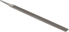 Grobet - 12" Standard Precision Swiss Pattern Regular Pillar File - Double Cut, 25/32" Width Diam x 9/32" Thick, With Tang - Benchmark Tooling